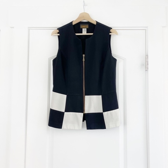 Vintage Virgo II Checker Detail Vest/Top - 10 - Picture 1 of 5